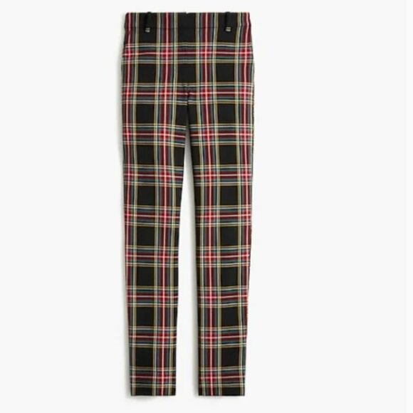 J. Crew Black Tartan Plaid Full-length Ruby Pants size 6 - Picture 2 of 8